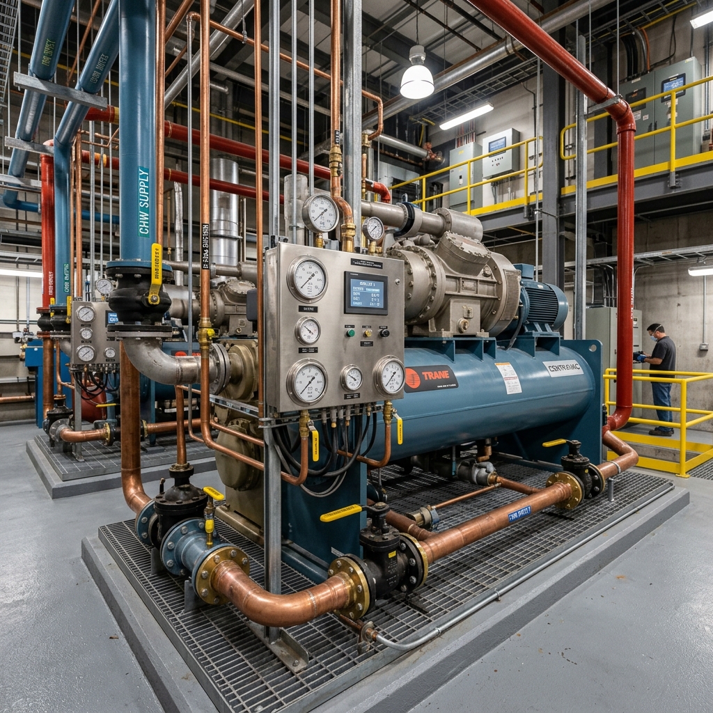 Reconstrucción y Carga de Chiller Industrial de 120 TR